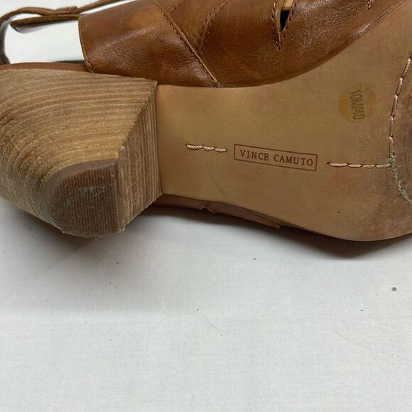 Vince Camuto Elika Huarache Sandal 3.5” Heel Leather - Picture 8 of 14